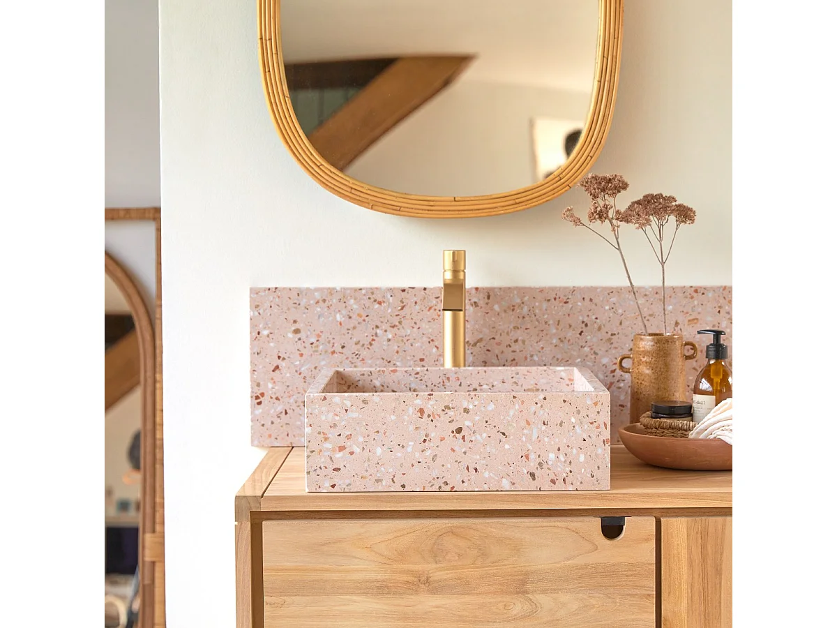 Waschbecken Made aus Premium-Terrazzo Pink