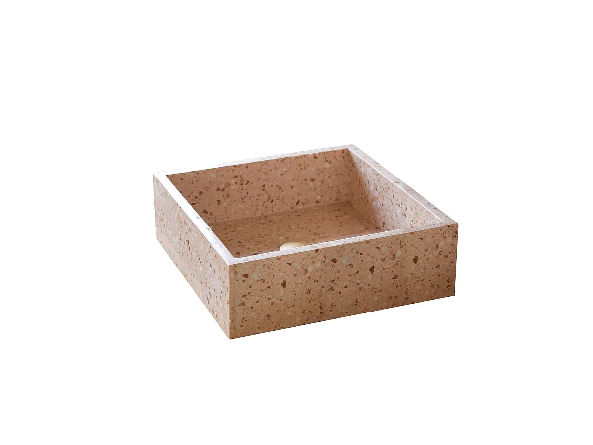 Waschbecken Made aus Premium-Terrazzo Pink