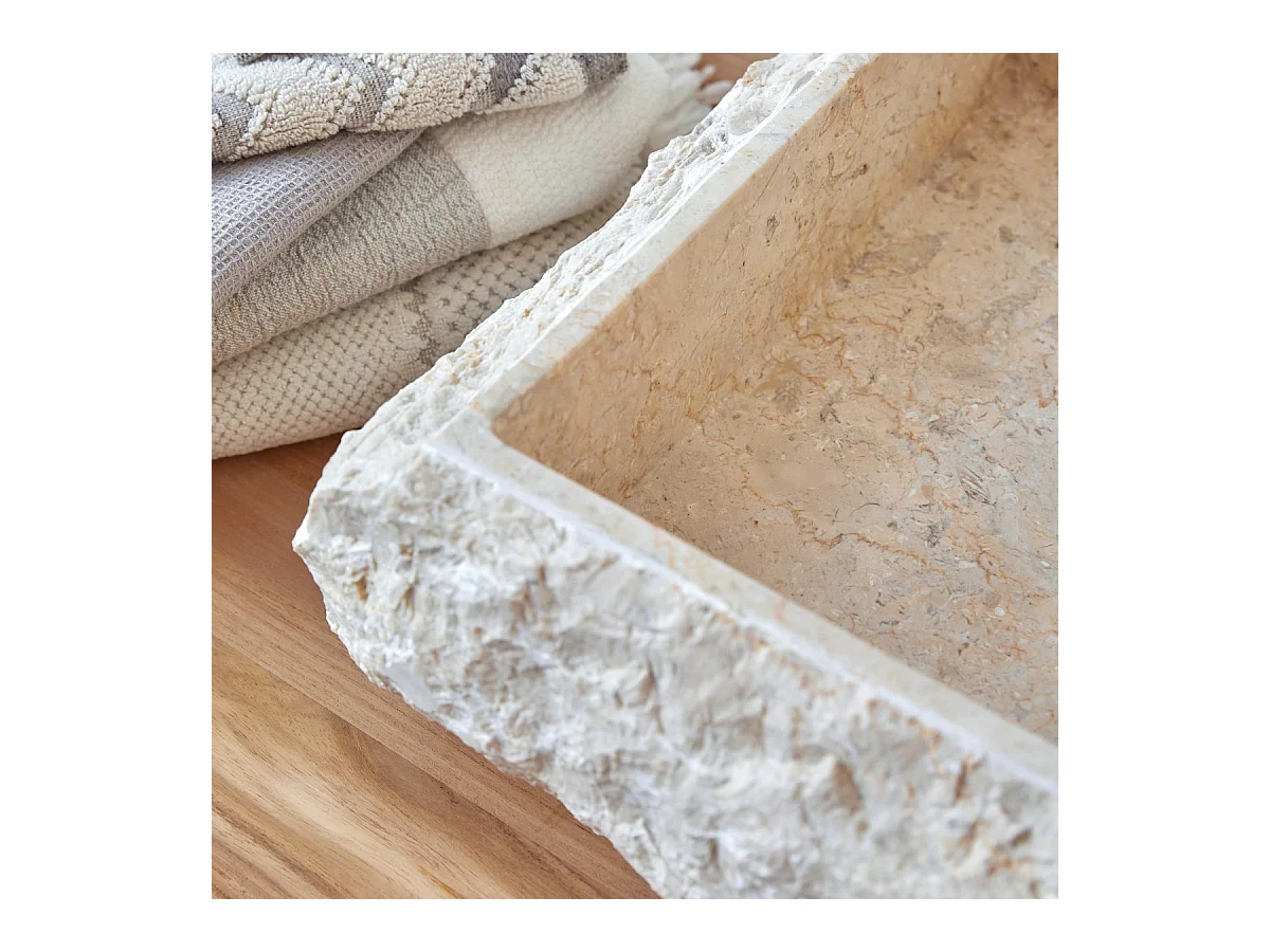 Waschbecken aus Marmor Scrula Slim cream