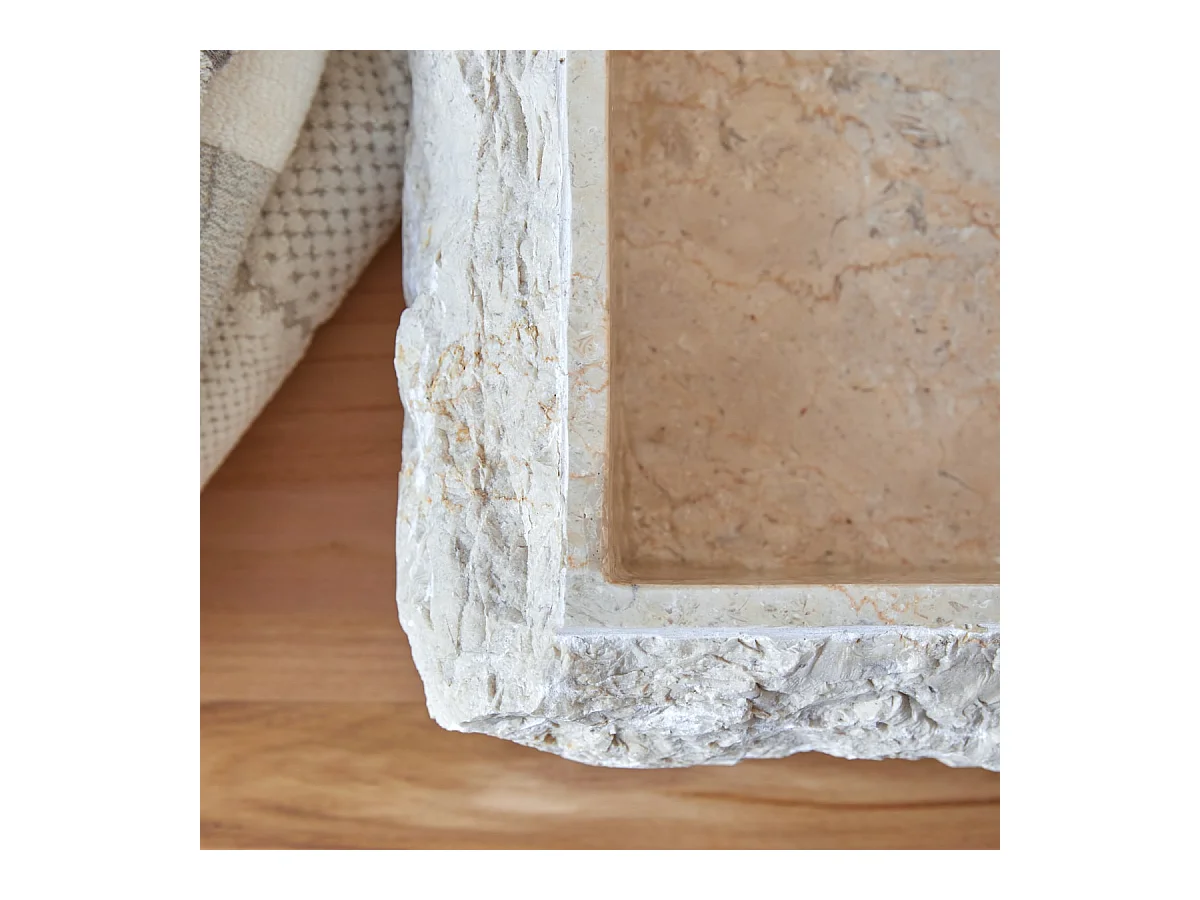 Waschbecken aus Marmor Scrula Slim cream