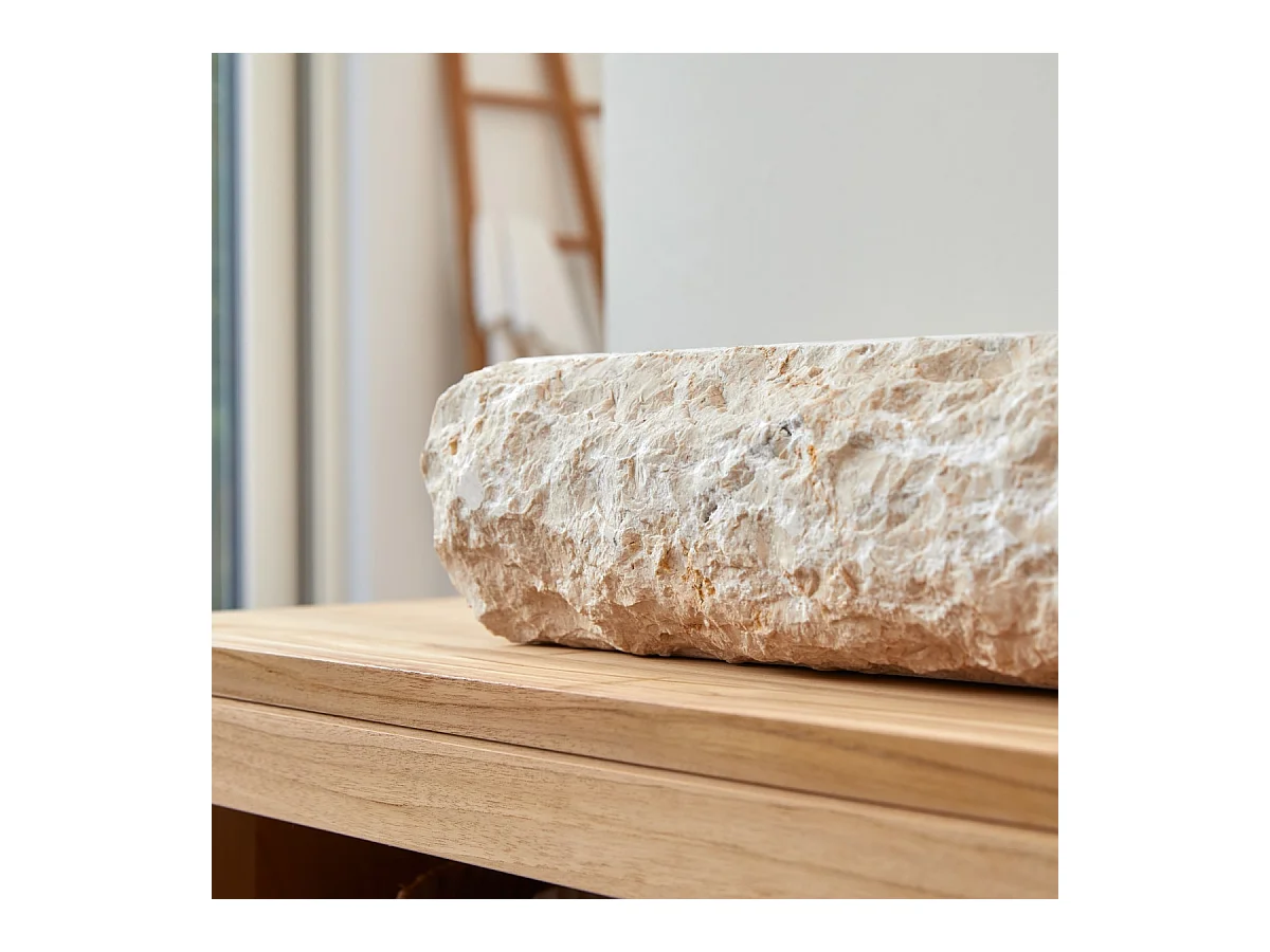 Waschbecken aus Marmor Scrula Slim cream