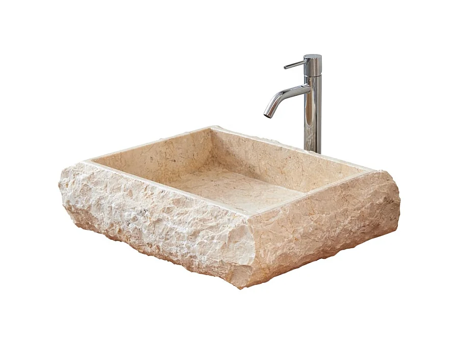 Waschbecken aus Marmor Scrula Slim cream