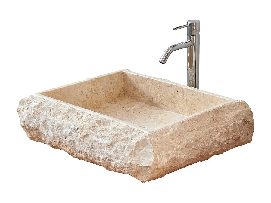 Waschbecken aus Marmor Scrula Slim cream