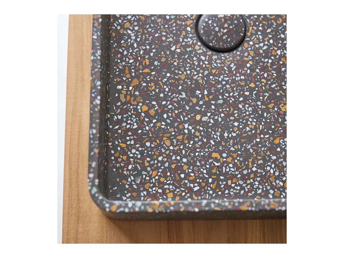 Waschbecken Aufsatzwaschbecken schwarz gesprenkelt 50