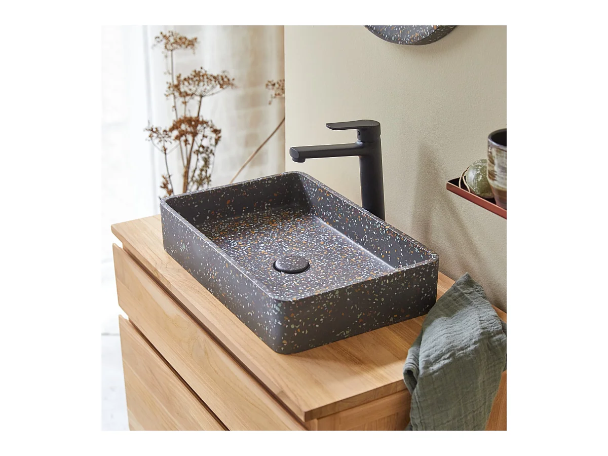 Lavabo per il bagno in battuto di terrazzo Iris confetti 50