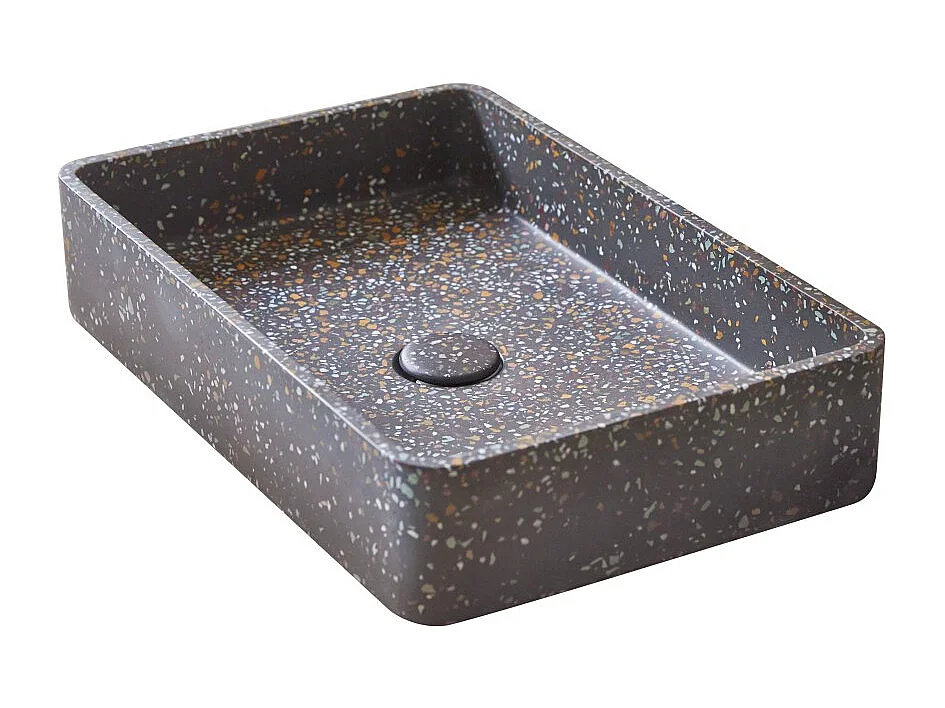 Lavabo per il bagno in battuto di terrazzo Iris confetti 50