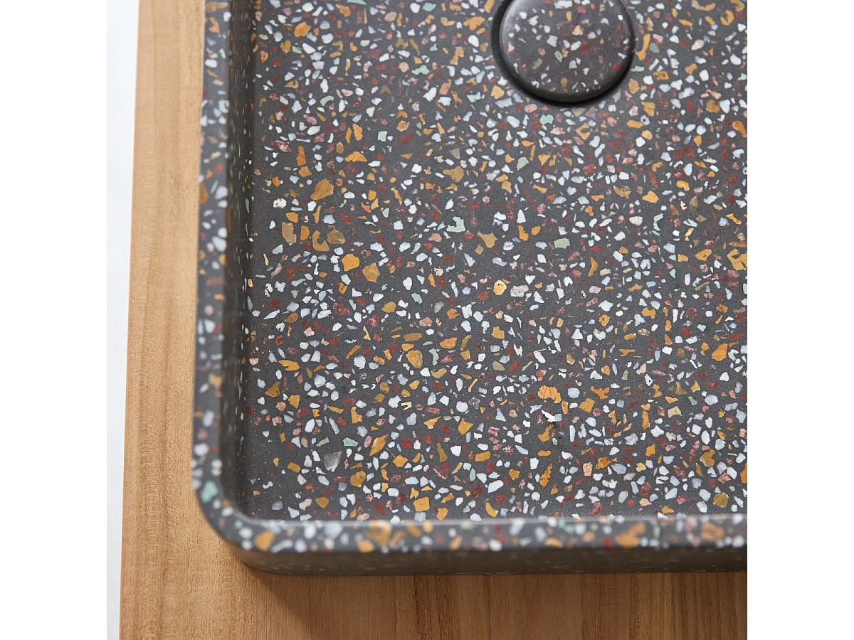 Lavabo per il bagno in battuto di terrazzo Iris confetti 50