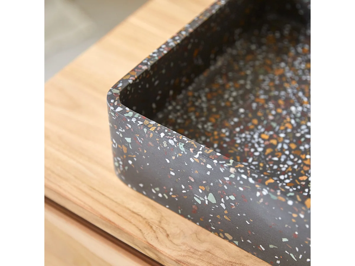 Lavabo per il bagno in battuto di terrazzo Iris confetti 50