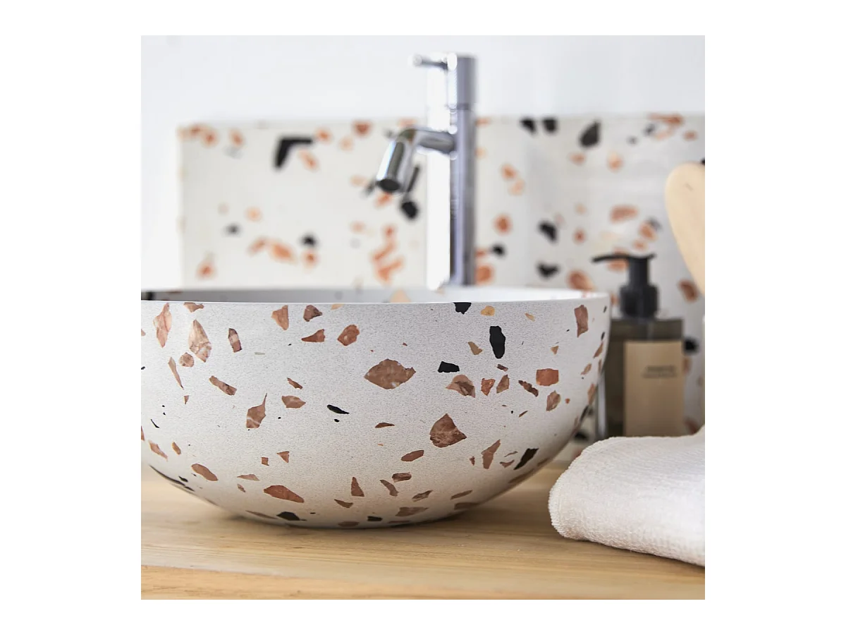 Waschbecken Elea aus Premium-Terrazzo Brown