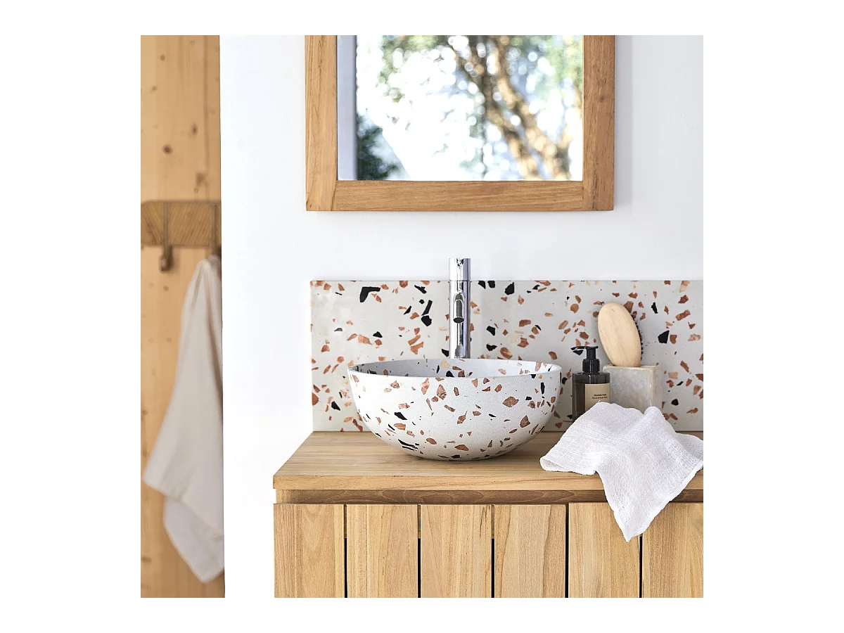 Waschbecken Elea aus Premium-Terrazzo Brown