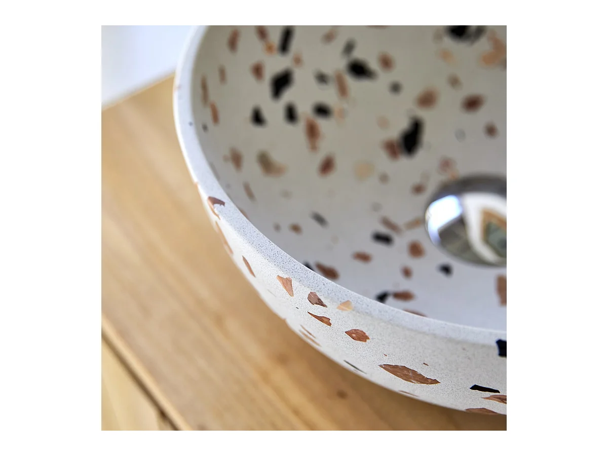 Waschbecken Elea aus Premium-Terrazzo Brown