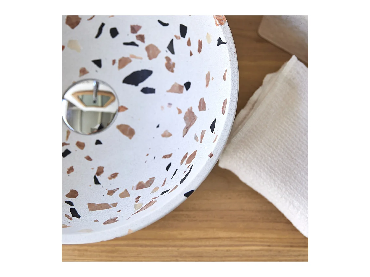 Waschbecken Elea aus Premium-Terrazzo Brown
