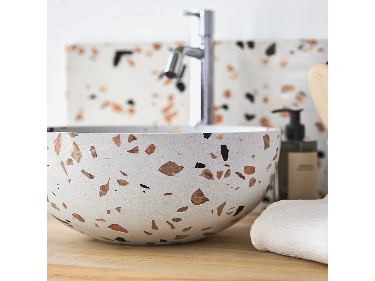 Waschbecken Elea aus Premium-Terrazzo Brown