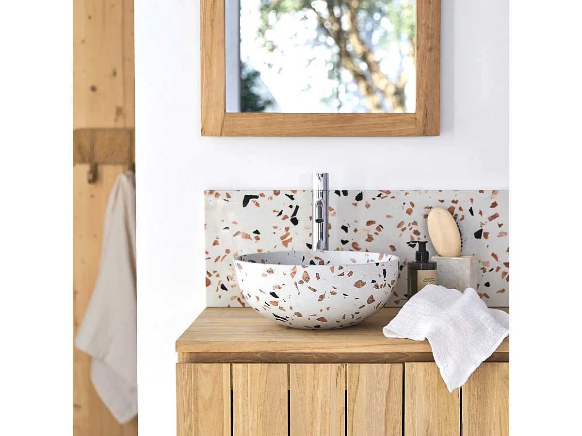 Waschbecken Elea aus Premium-Terrazzo Brown