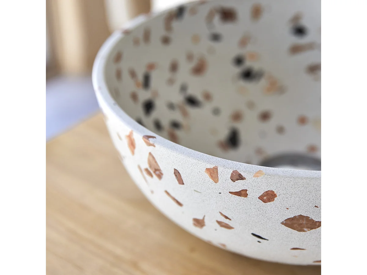 Waschbecken Elea aus Premium-Terrazzo Brown