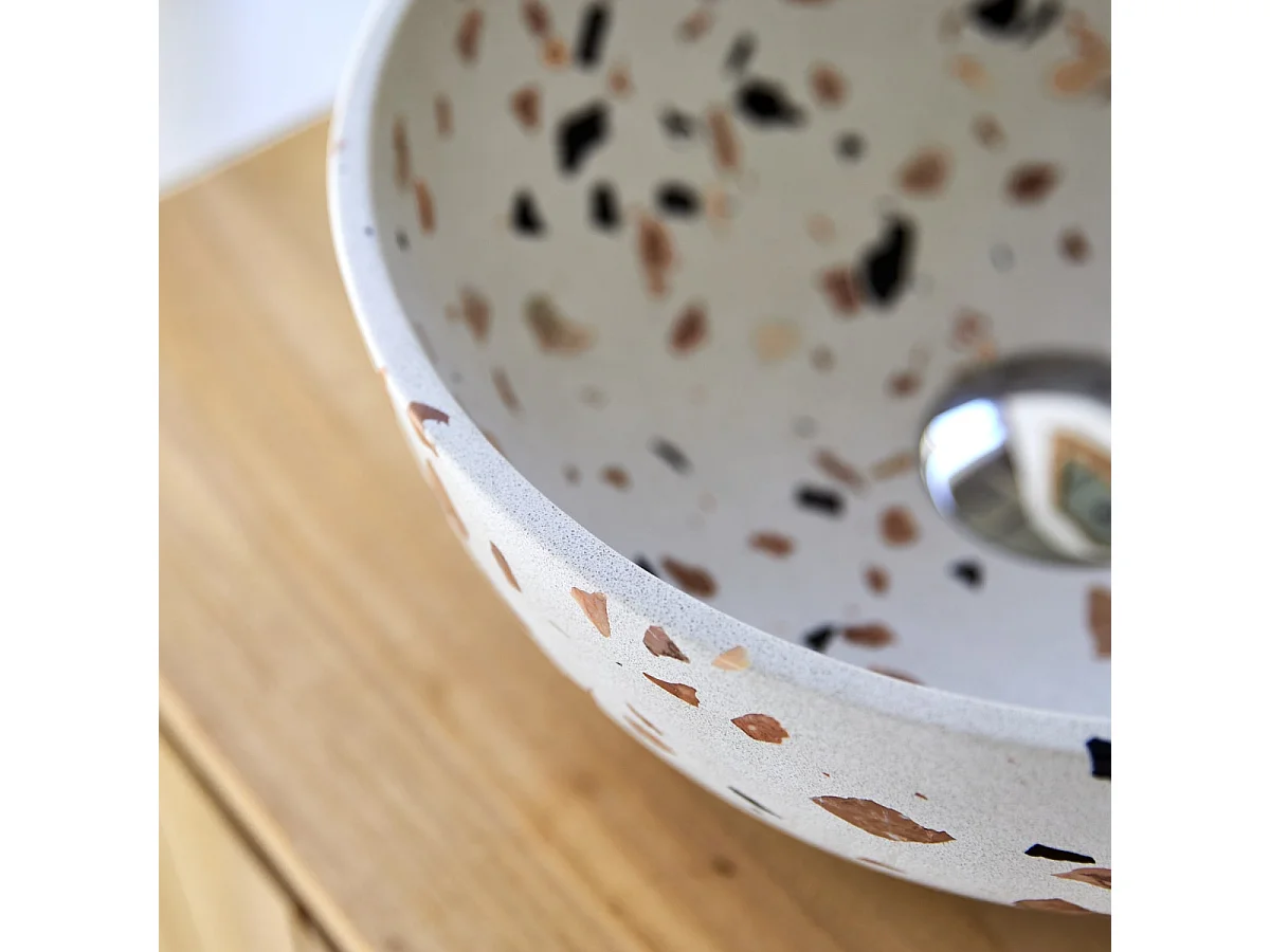 Waschbecken Elea aus Premium-Terrazzo Brown