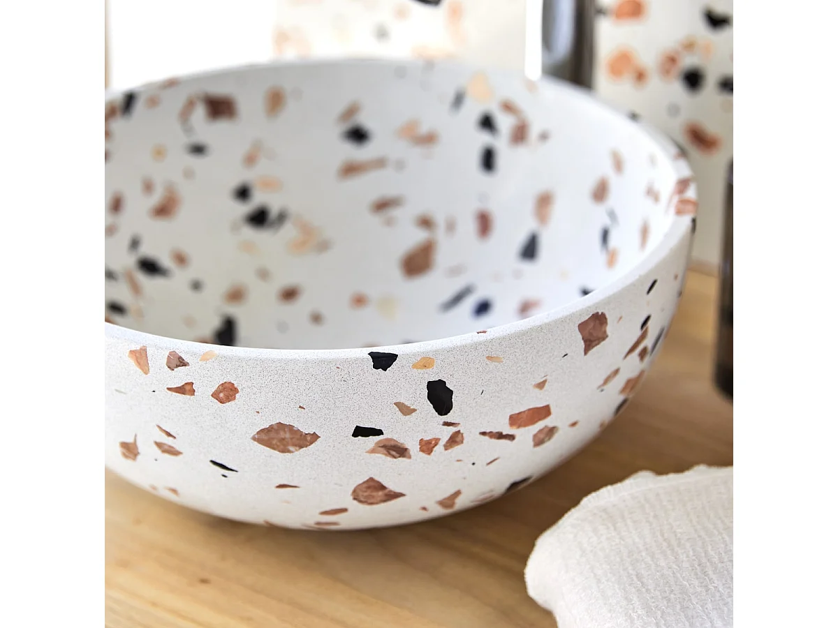 Waschbecken Elea aus Premium-Terrazzo Brown