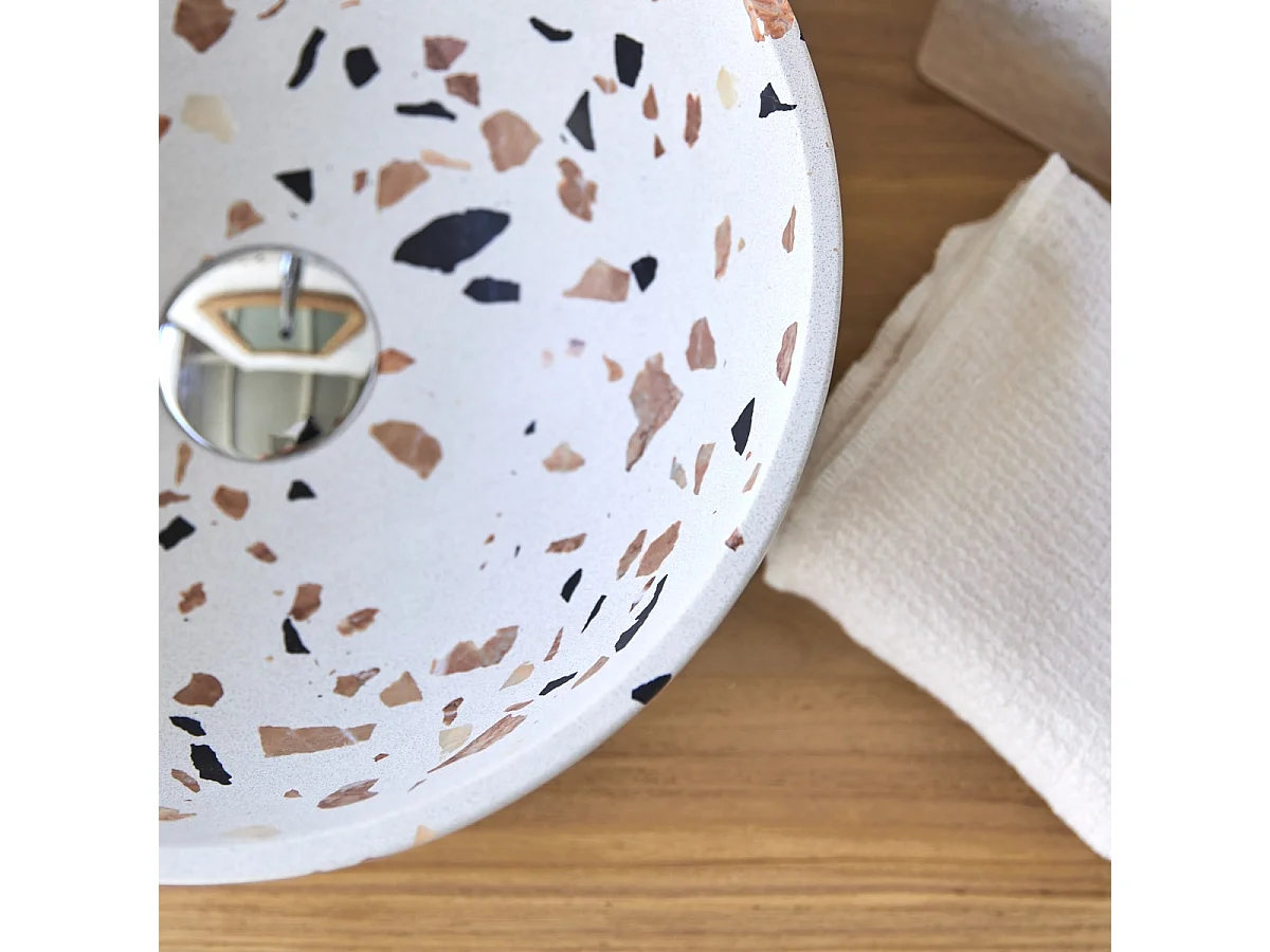 Waschbecken Elea aus Premium-Terrazzo Brown