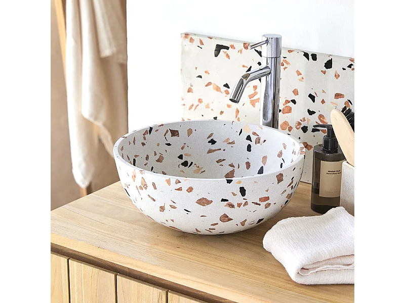 Waschbecken Elea aus Premium-Terrazzo Brown