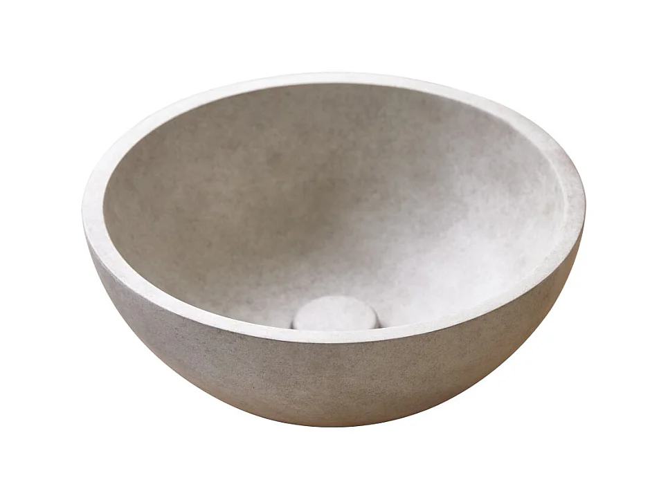 Rundes Waschbecken Gina aus grauem Beton