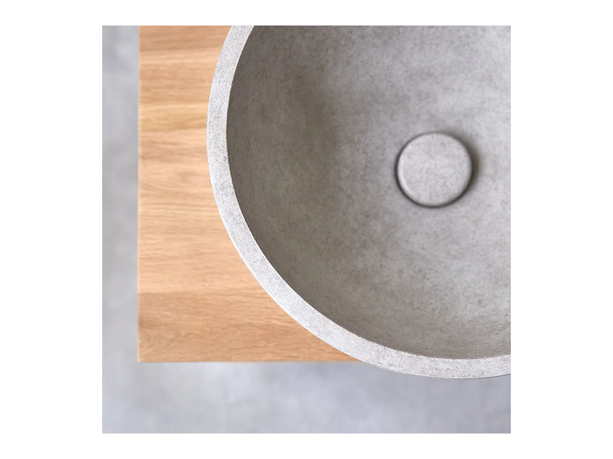 Rundes Waschbecken Gina aus grauem Beton