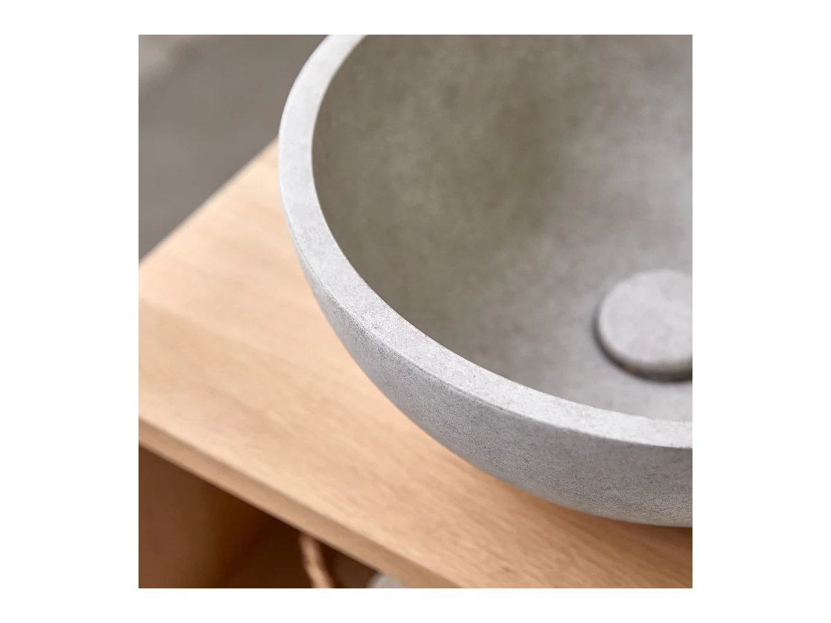 Rundes Waschbecken Gina aus grauem Beton