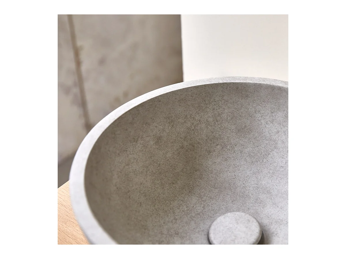Rundes Waschbecken Gina aus grauem Beton
