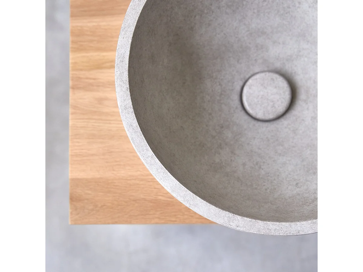 Rundes Waschbecken Gina aus grauem Beton