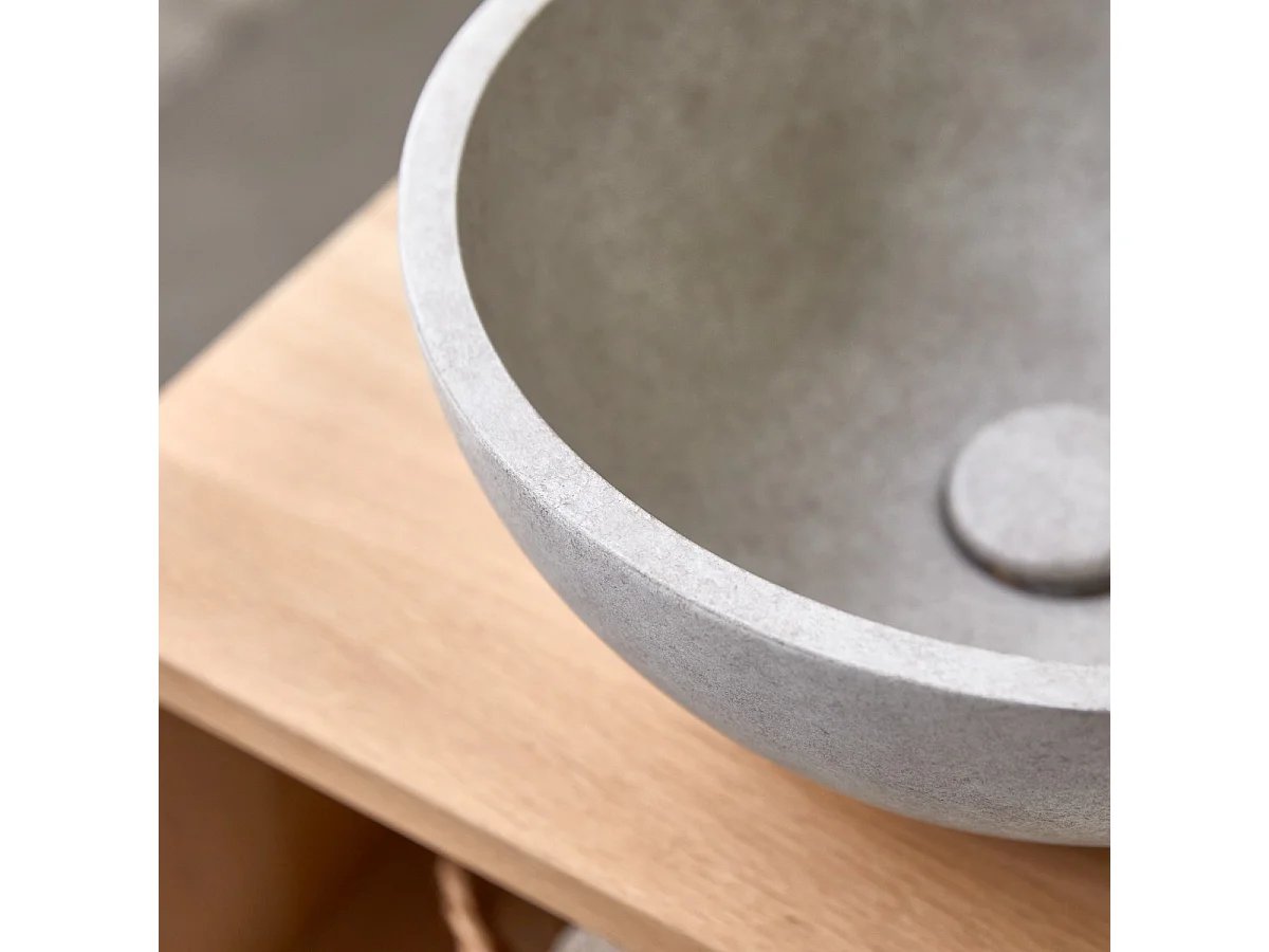 Rundes Waschbecken Gina aus grauem Beton