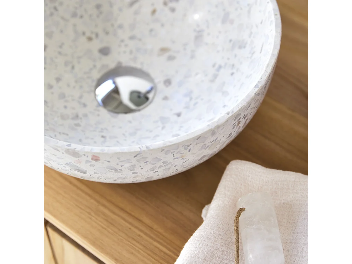 Lavabo in battuto di terrazzo premium moon Elea