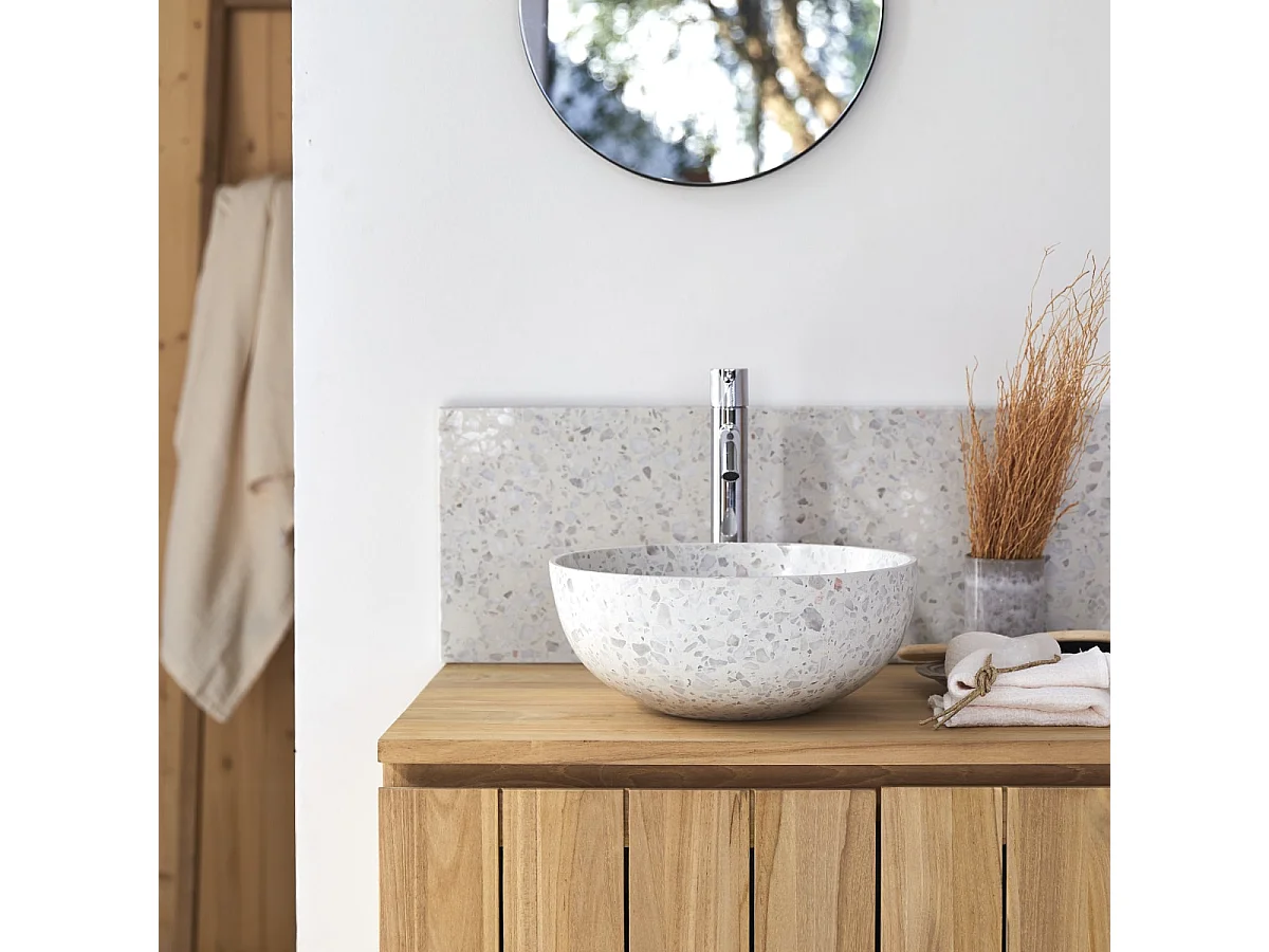 Lavabo in battuto di terrazzo premium moon Elea