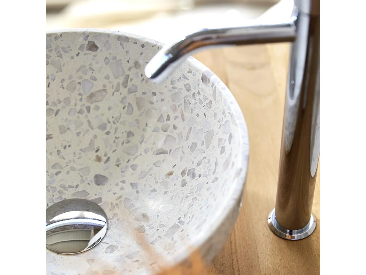 Lavabo in battuto di terrazzo premium moon Elea