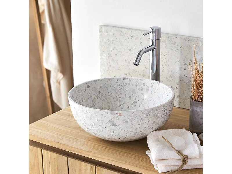 Lavabo in battuto di terrazzo premium moon Elea