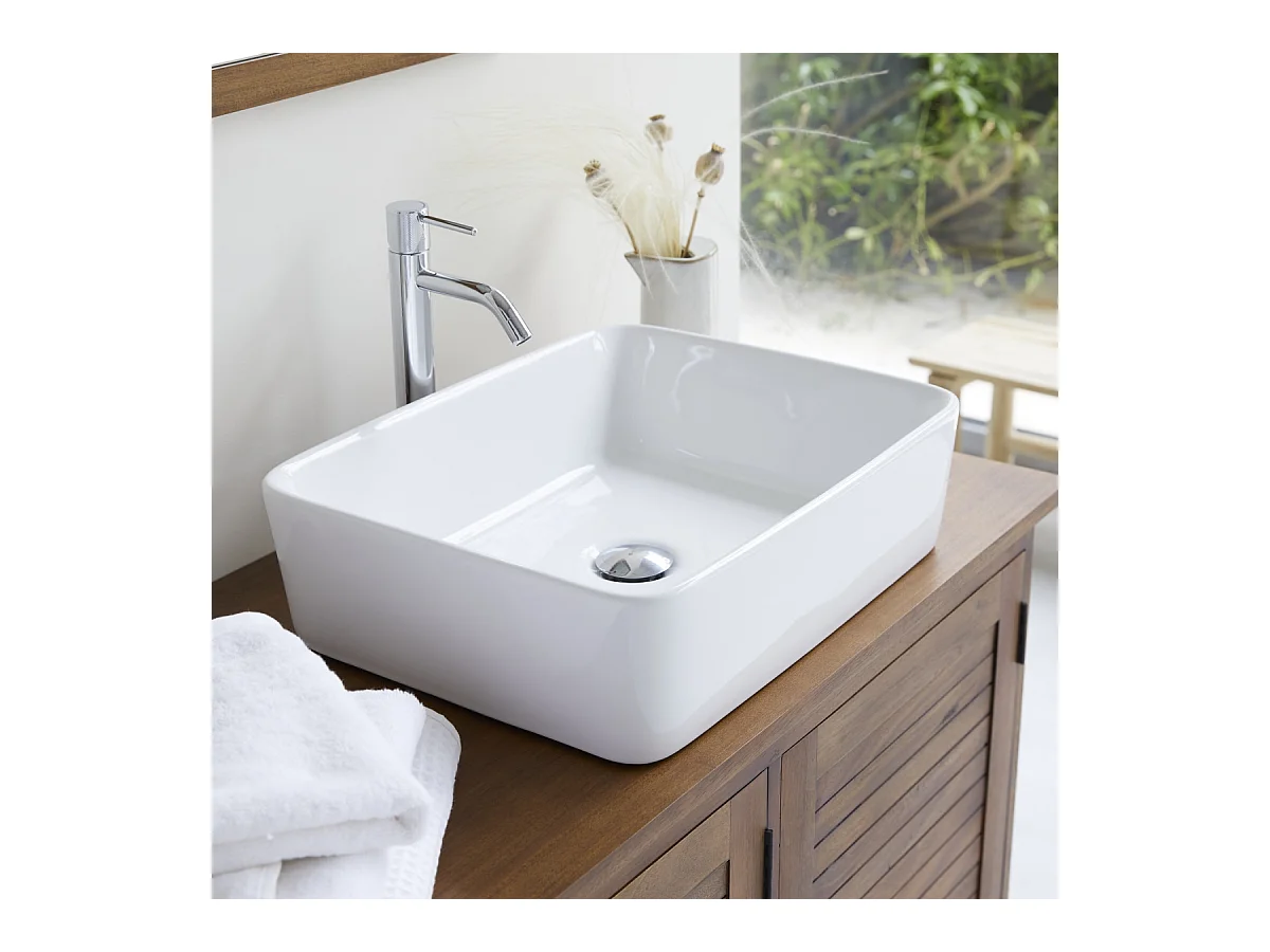 Waschbecken aus keramik Aufsatzwaschbecken Badezimmer Waschtisch Becken weiß