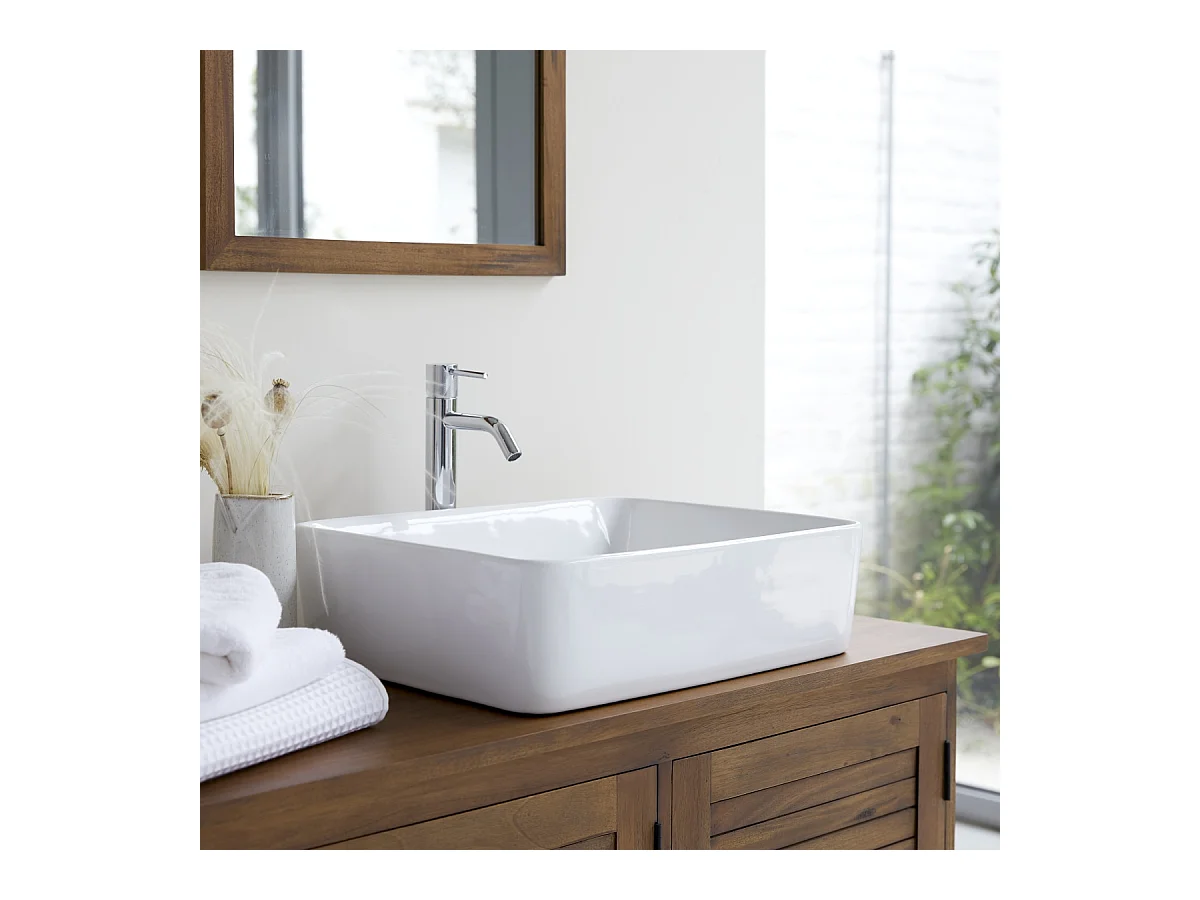 Waschbecken aus keramik Aufsatzwaschbecken Badezimmer Waschtisch Becken weiß