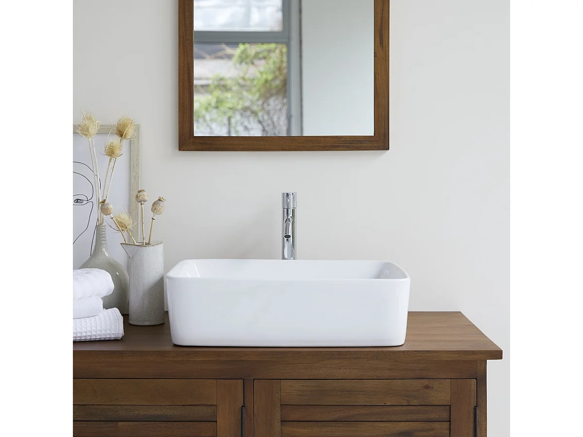 lavabo lavandino vasca da appoggio ceramica bianco bianca bagno