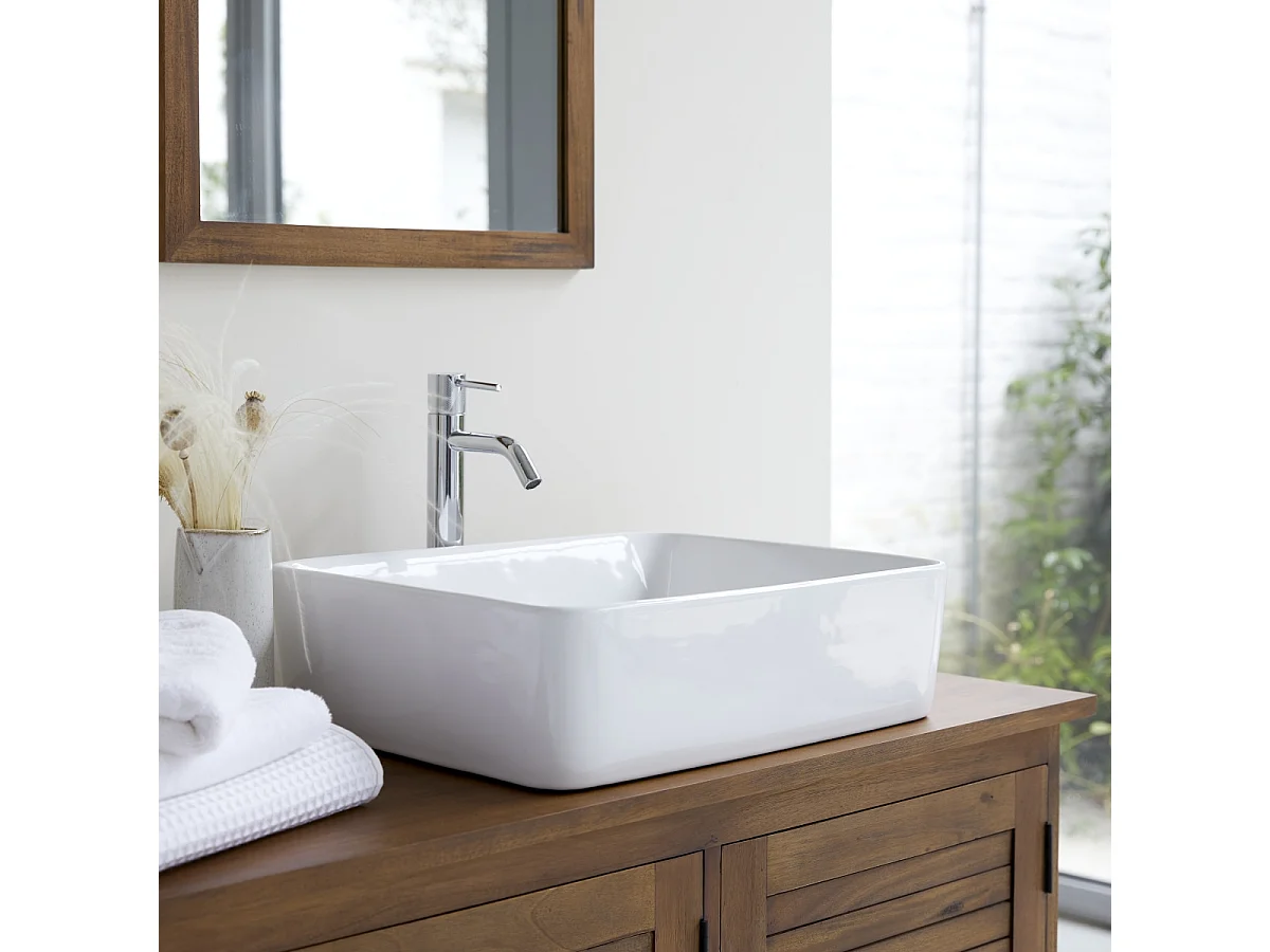 lavabo lavandino vasca da appoggio ceramica bianco bianca bagno