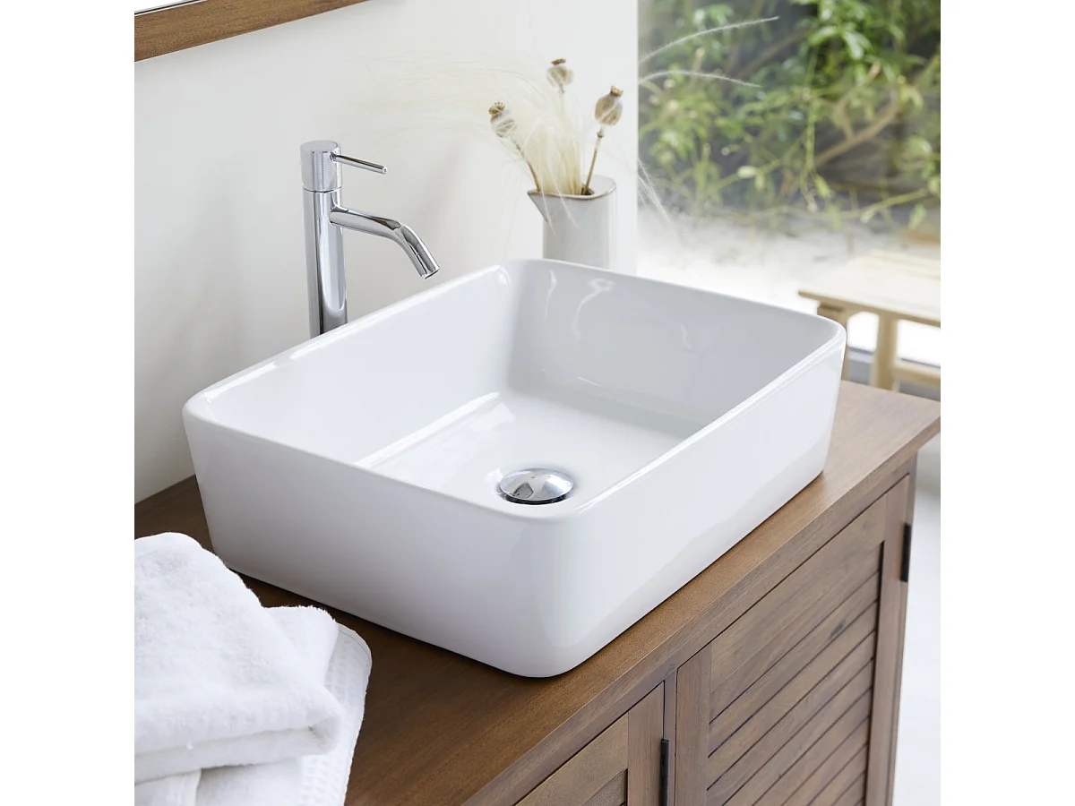 lavabo lavandino vasca da appoggio ceramica bianco bianca bagno