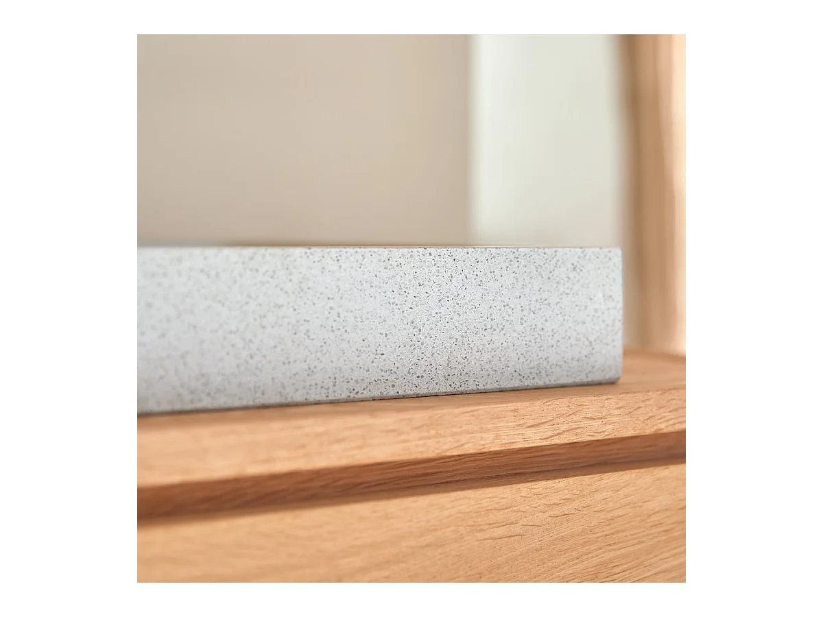 Quadratisches Waschbecken Timon aus Premium-Terrazzo White