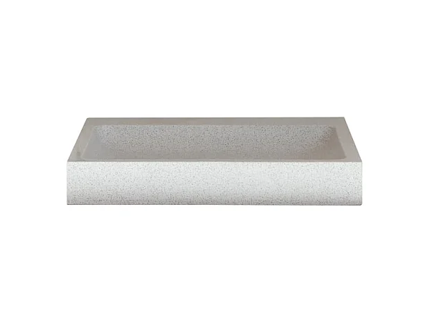 Quadratisches Waschbecken Timon aus Premium-Terrazzo White