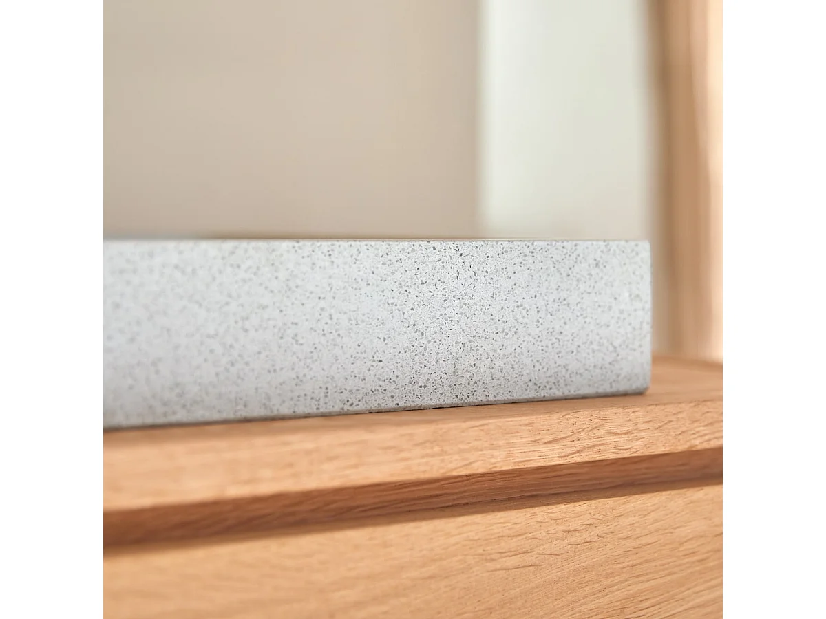 Quadratisches Waschbecken Timon aus Premium-Terrazzo White