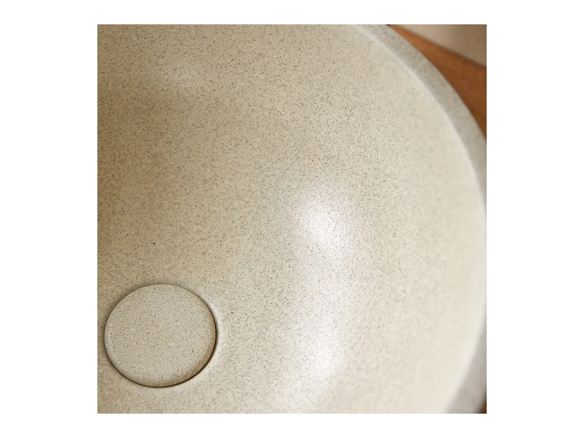 Rundes Waschbecken Micha aus Terrazzo Cream