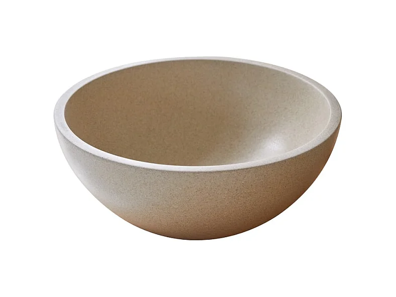 Rundes Waschbecken Micha aus Terrazzo Cream