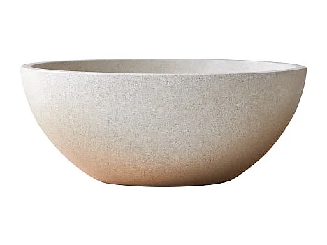 Lavabo tondo in battuto di terrazzo cream Micha