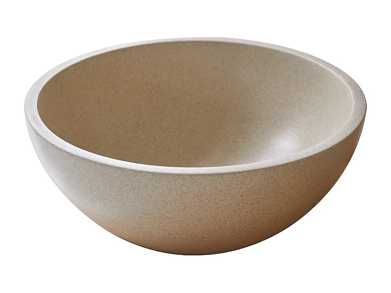 Lavabo tondo in battuto di terrazzo cream Micha
