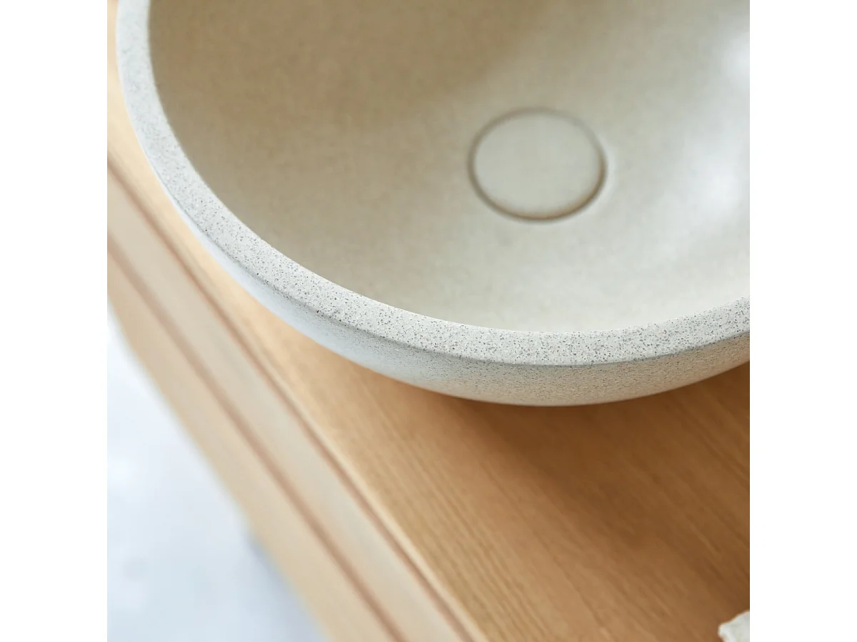 Vasque ronde en terrrazzo cream Micha