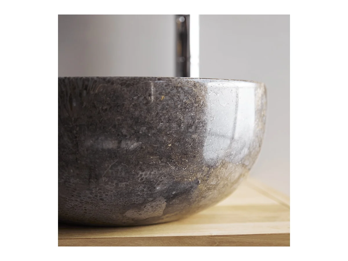 Vasque ronde en marbre Mia light grey