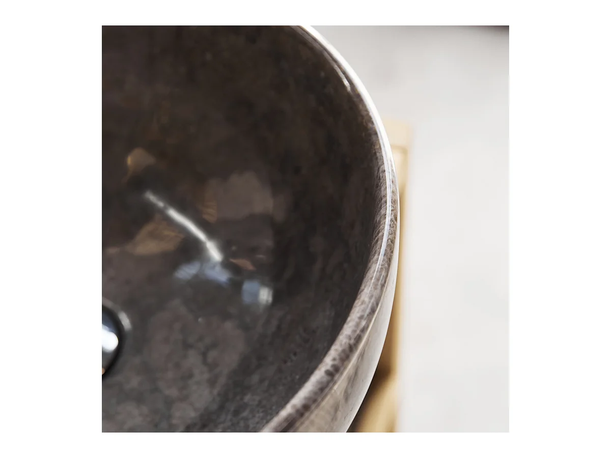 Vasque ronde en marbre Mia light grey