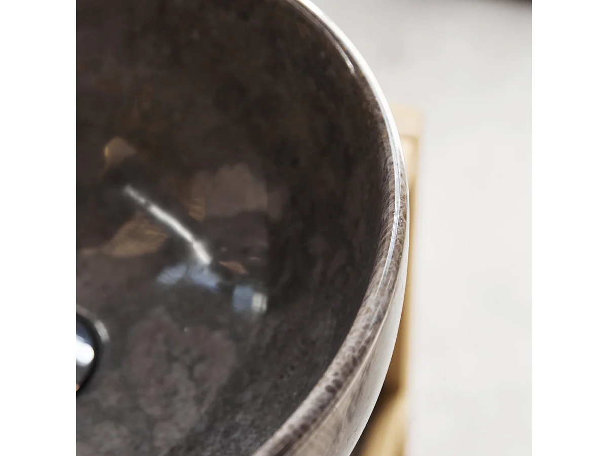 Lavandino circolare in marmo Mia light grey
