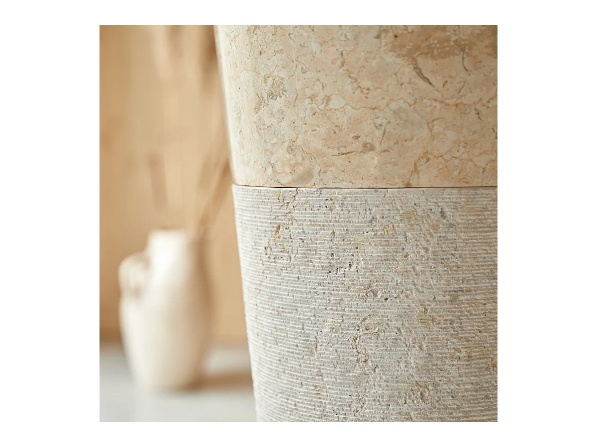 Standwaschbecken aus Marmor Waschbecken Marmorwaschbecken cremefarben